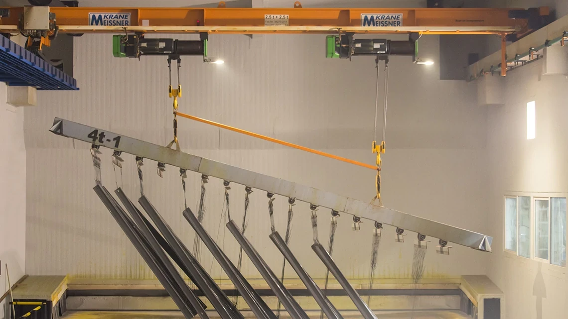 Chemical-resistant indoor crane