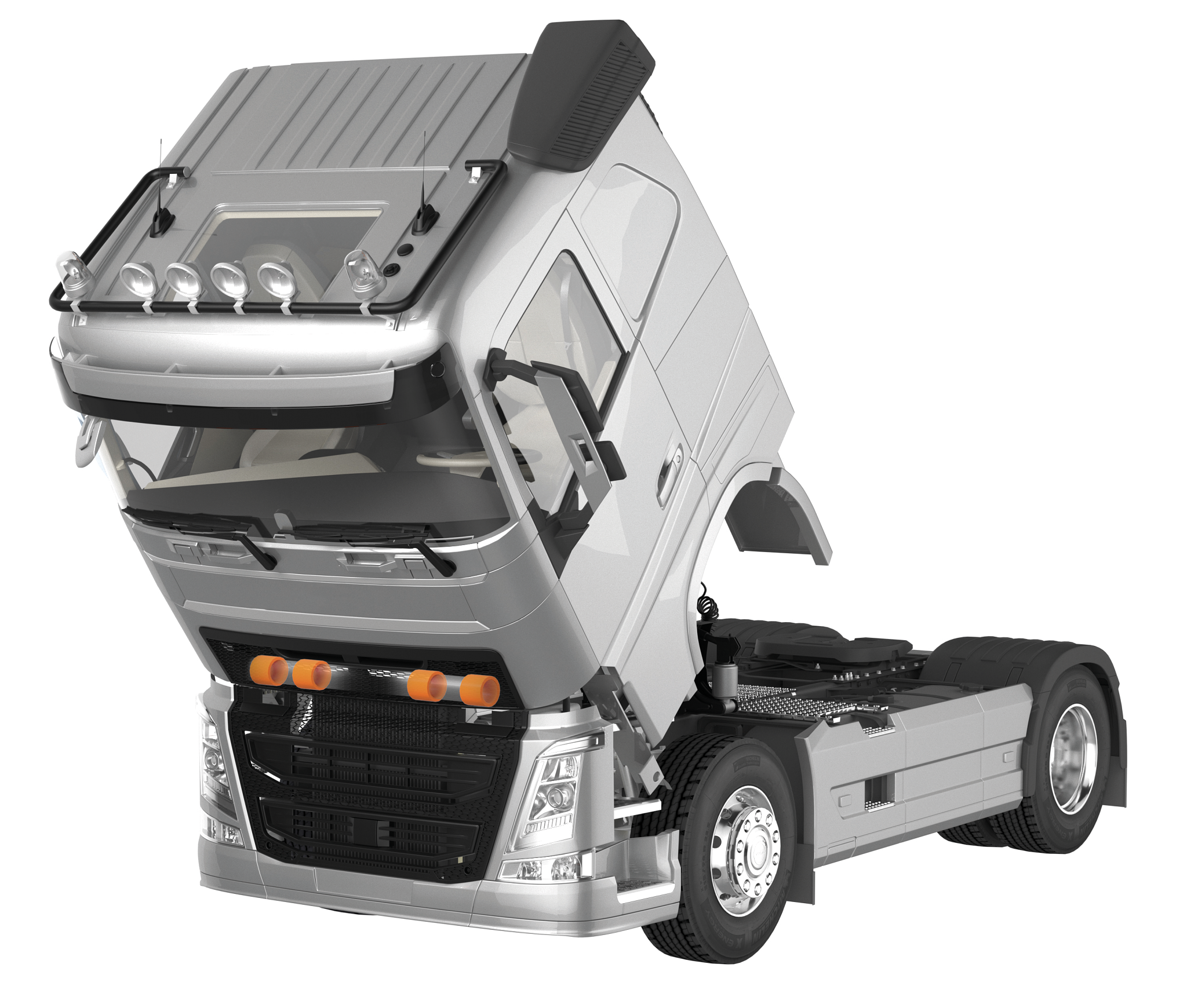 Driver's cab tipping device