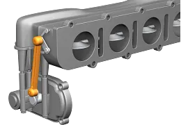 Koppelstange an Schaltsaugrohren