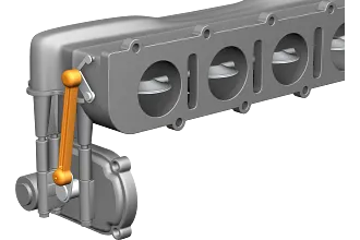 Koppelstange an Schaltsaugrohren