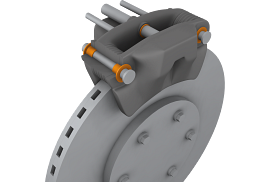 Plain bearing in brake caliper
