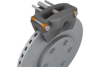 Plain bearing in brake caliper
