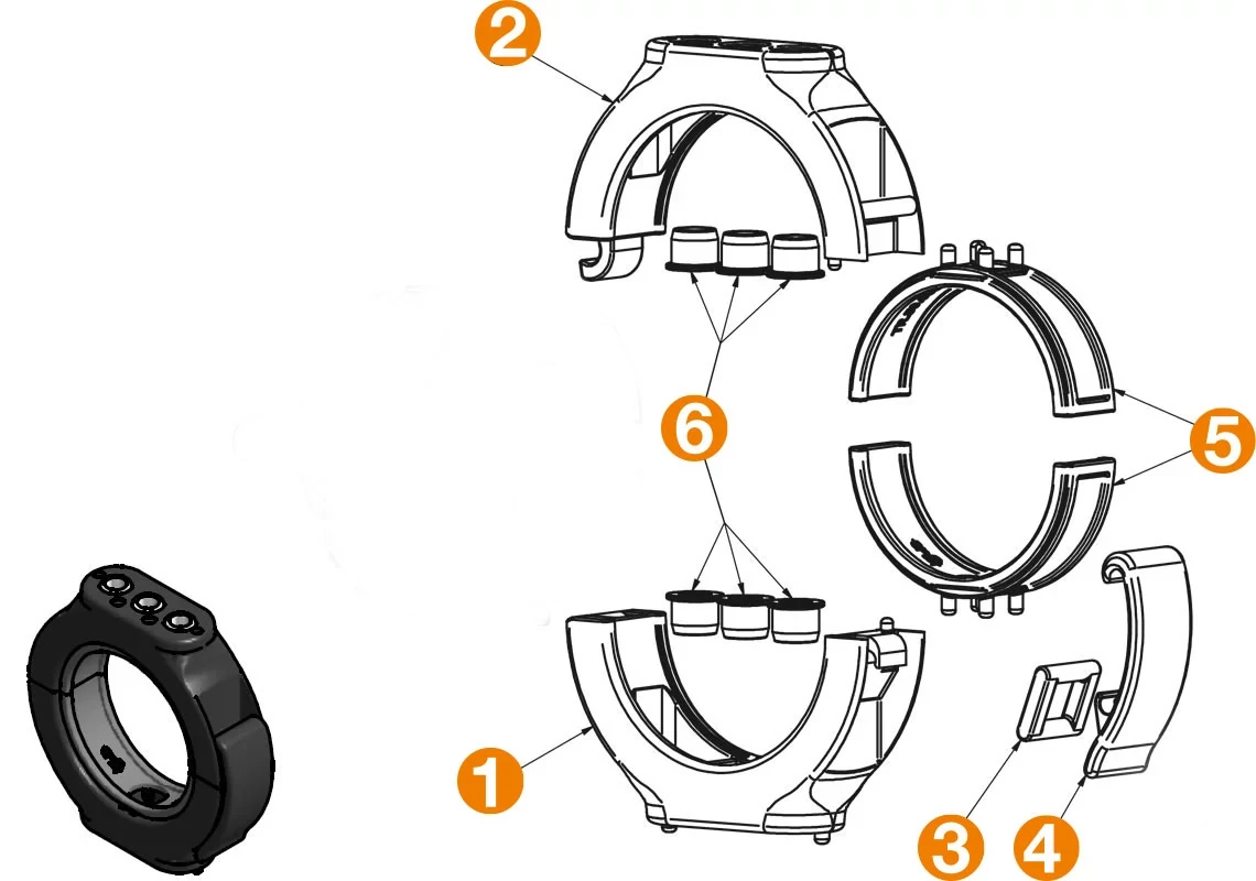 Standardowy uchwyt montażowy triflex R bez systemu mocowania przewodów
