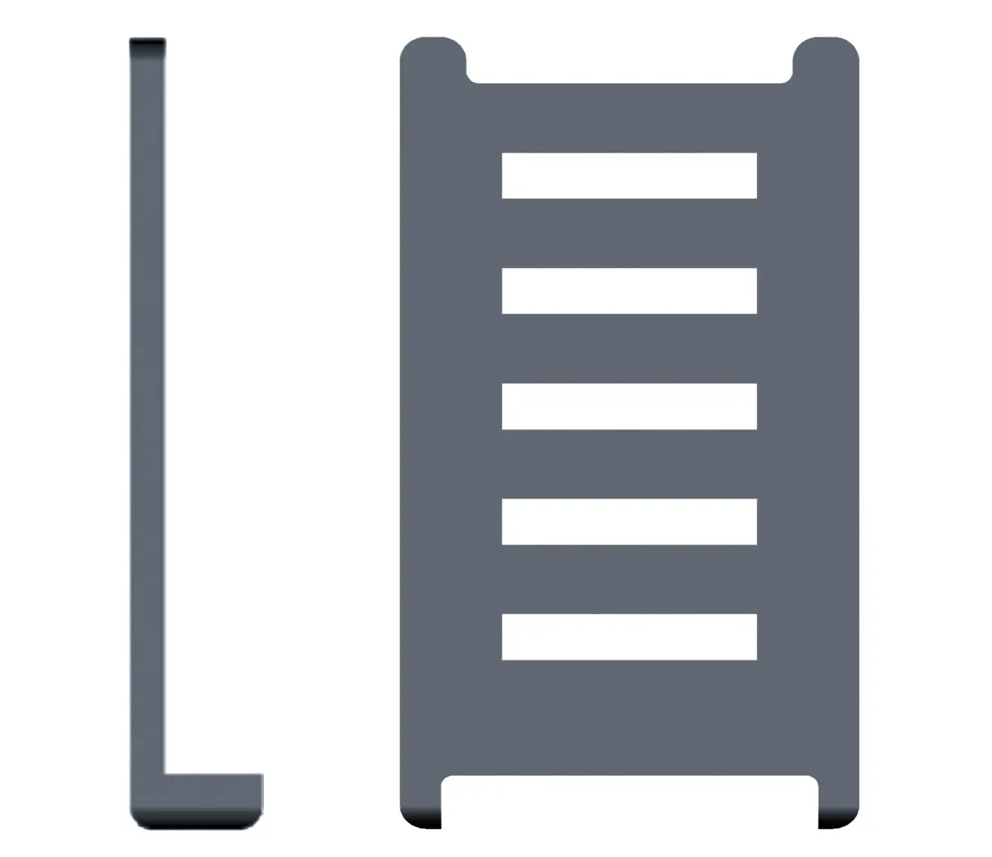 Side plate slotted, unassembled