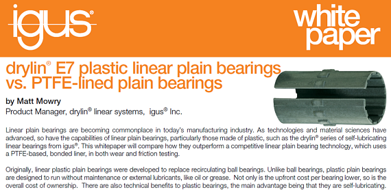 white paper cover plastic linear bearings vs ptfe