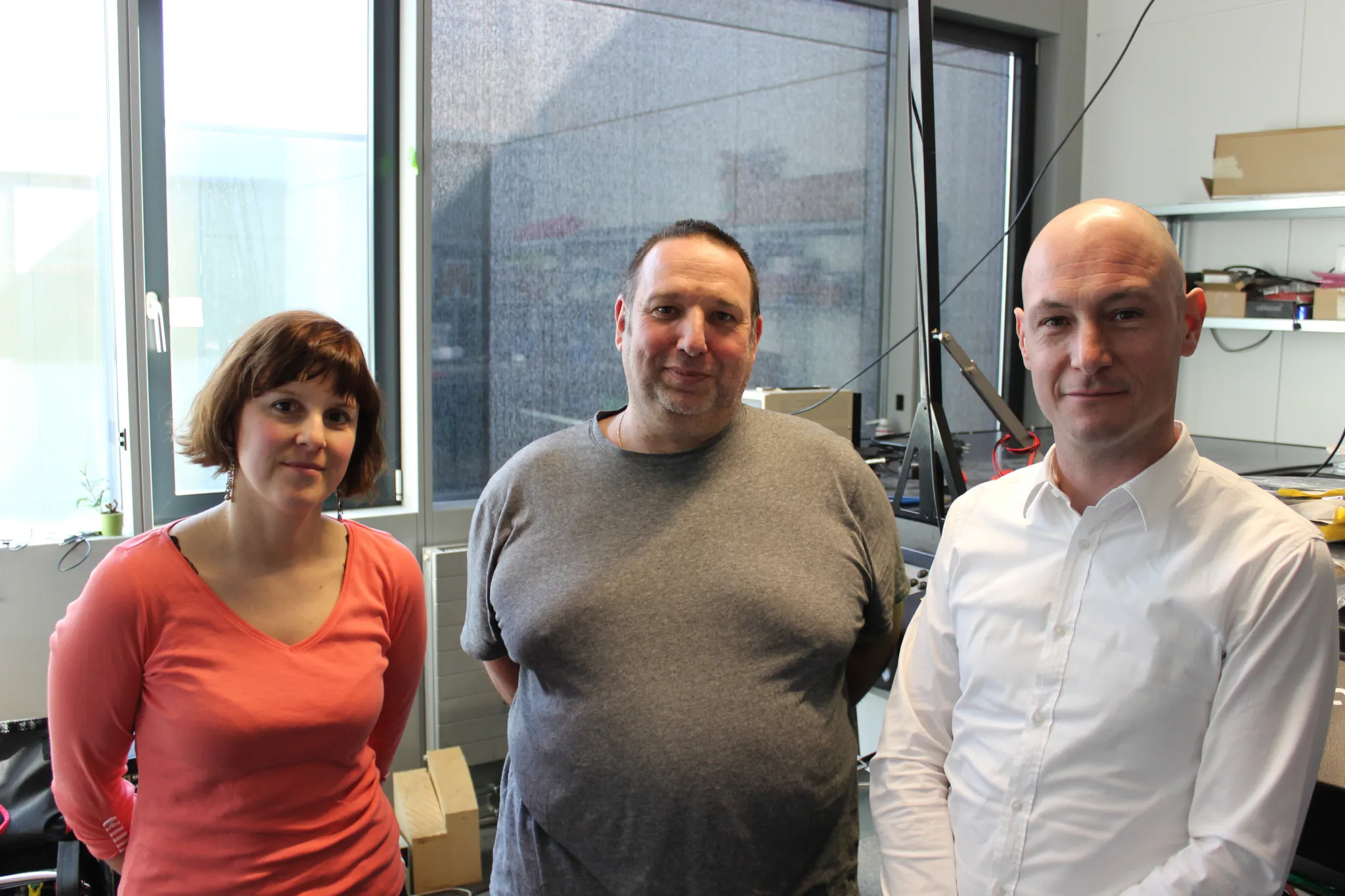 Fabien Grevoz-Sicurani, Production Manager at EcoRobotix (centre)