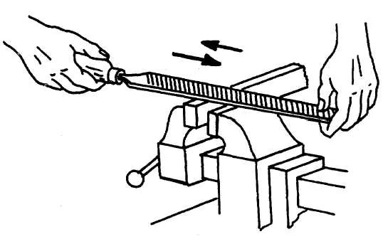 filing a linear rail