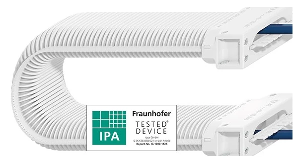 e-skin corrugated tubes for cleanrooms