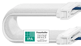 Tubo corrugado e-skin para salas blancas