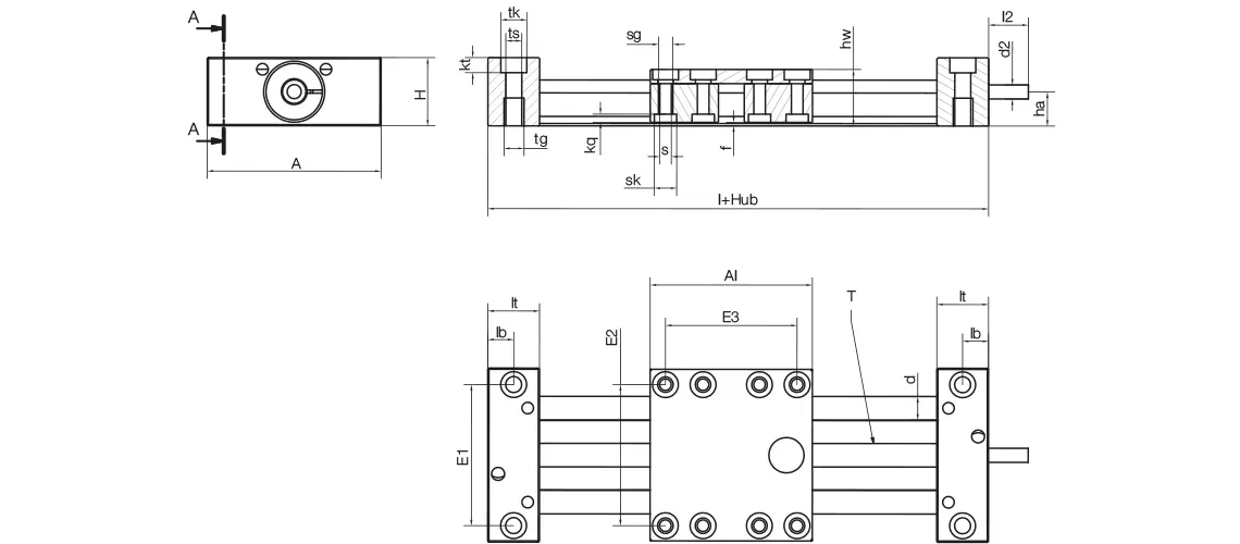 Desenho técnico do SLW-BB