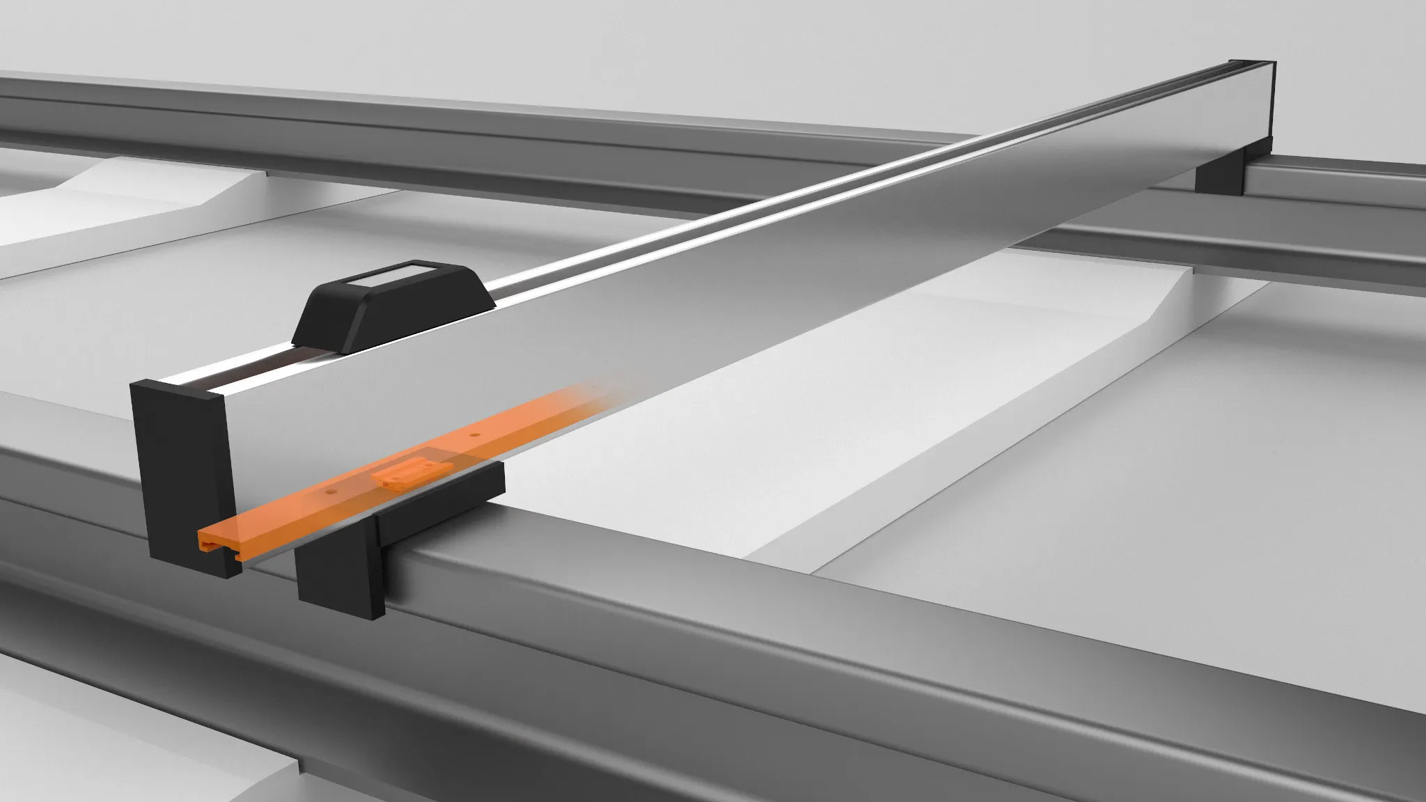 Track distance measuring device with drylin component