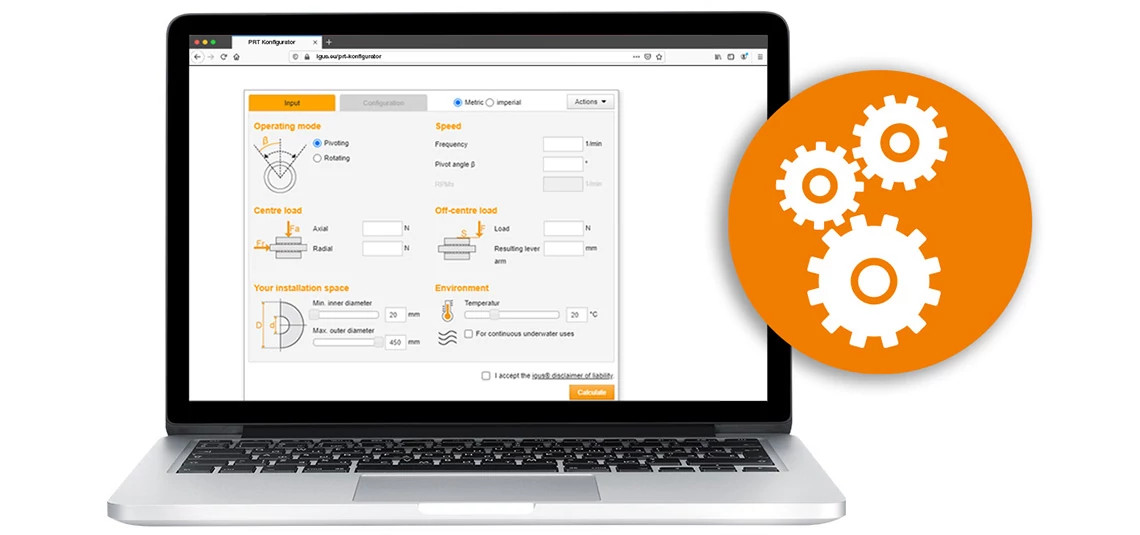Find iglidur® slewing ring bearings and calculate in the configurator