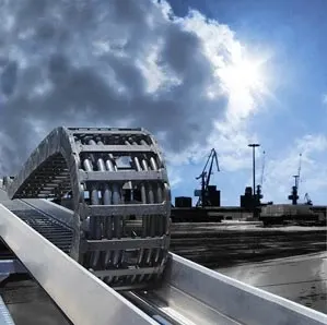 Plastic cable carriers for crane