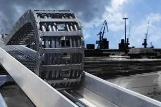 Plastic cable carriers for crane