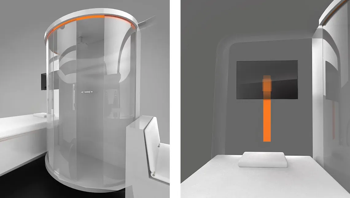 drylin in the shower wall and TV adjustment