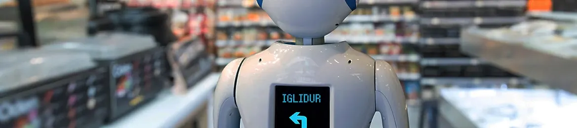 service robot in a grocery store