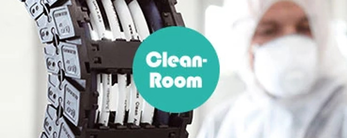 e-skin® cleanroom energy chain | smaller installation height