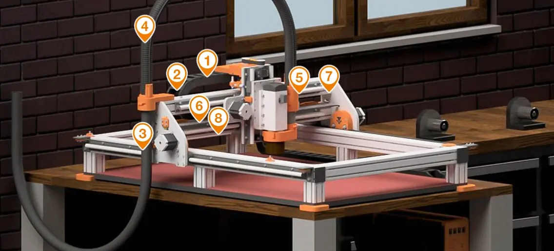 Freesmachine Mechanisme Componenten voor doe-het-zelf CNC-freesmachines | igus