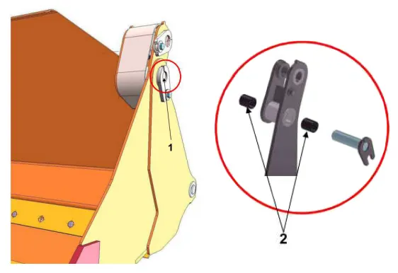 Sytuacja montażowa łożyska ślizgowego iglidur® na łyżce chwytakowej L&K. (Źródło: L&K Land- und Kraftfahrzeugtechnik GmbH)