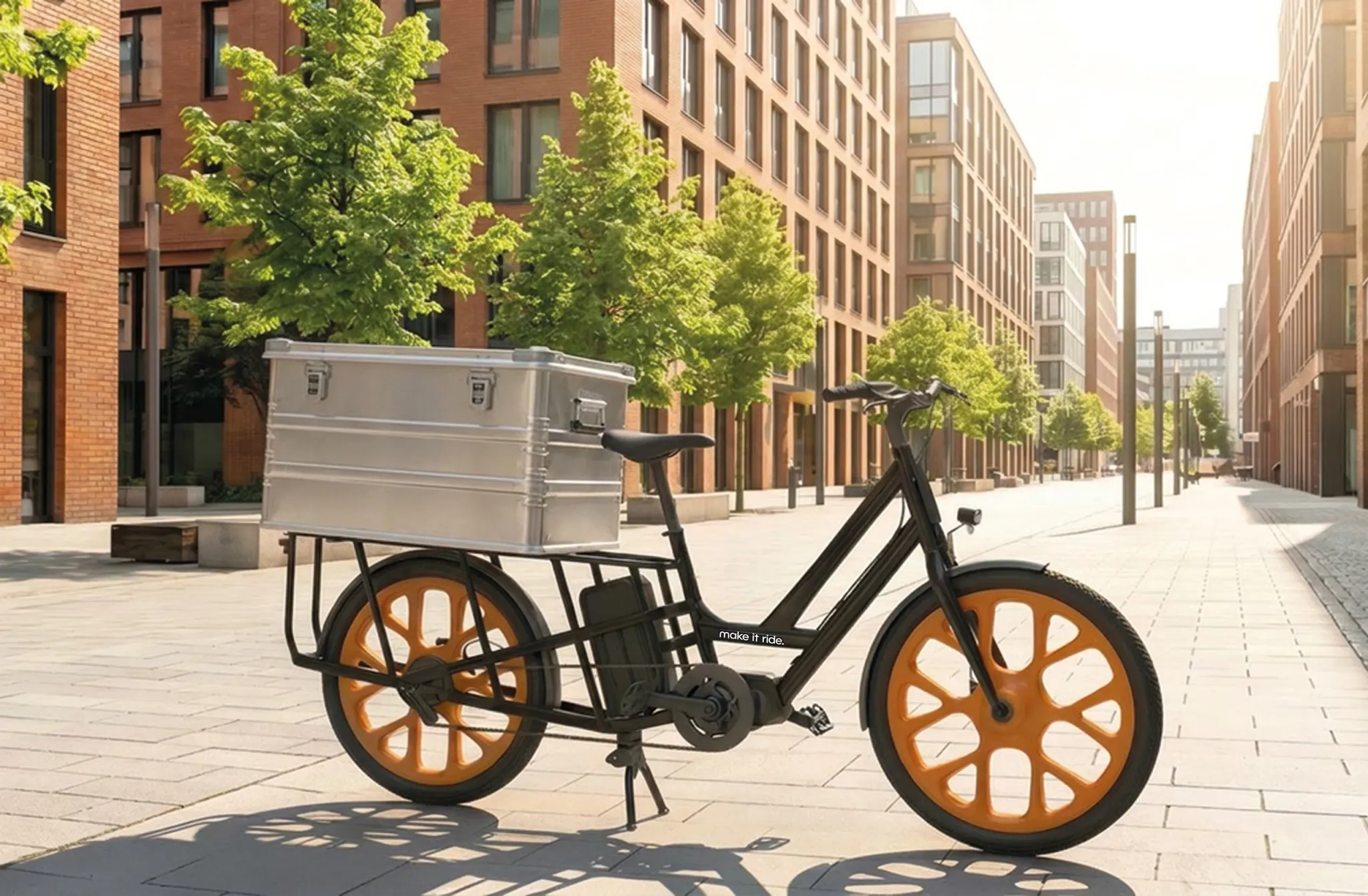 rotomoulded wheels on cargo bike