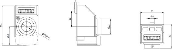 Technical drawing of the analogue position indicator for drylin linear modules