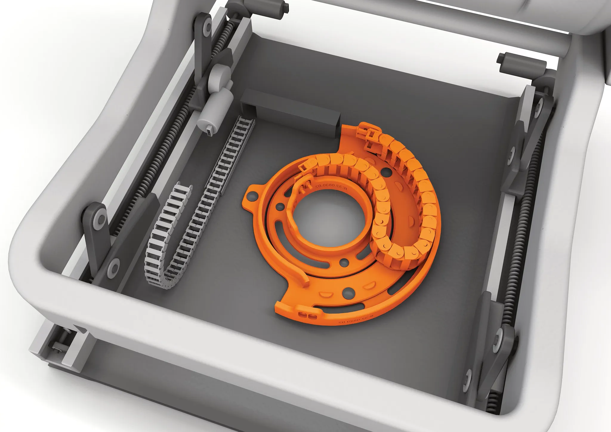 Otočný e-řetěz v autosedačce