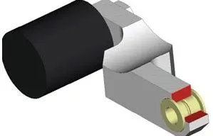 esquema del cojinete esférico y del cojinete extremo de la varilla