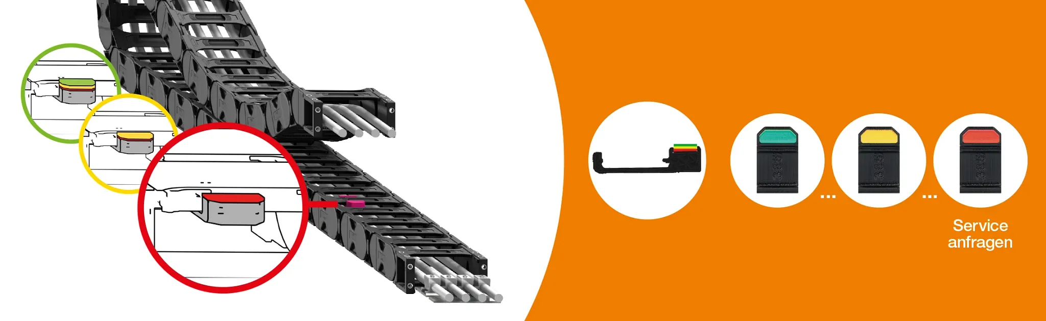 Den Zustand der Kette immer im Blick. Mit dem Zustandsindikator EC.WLC