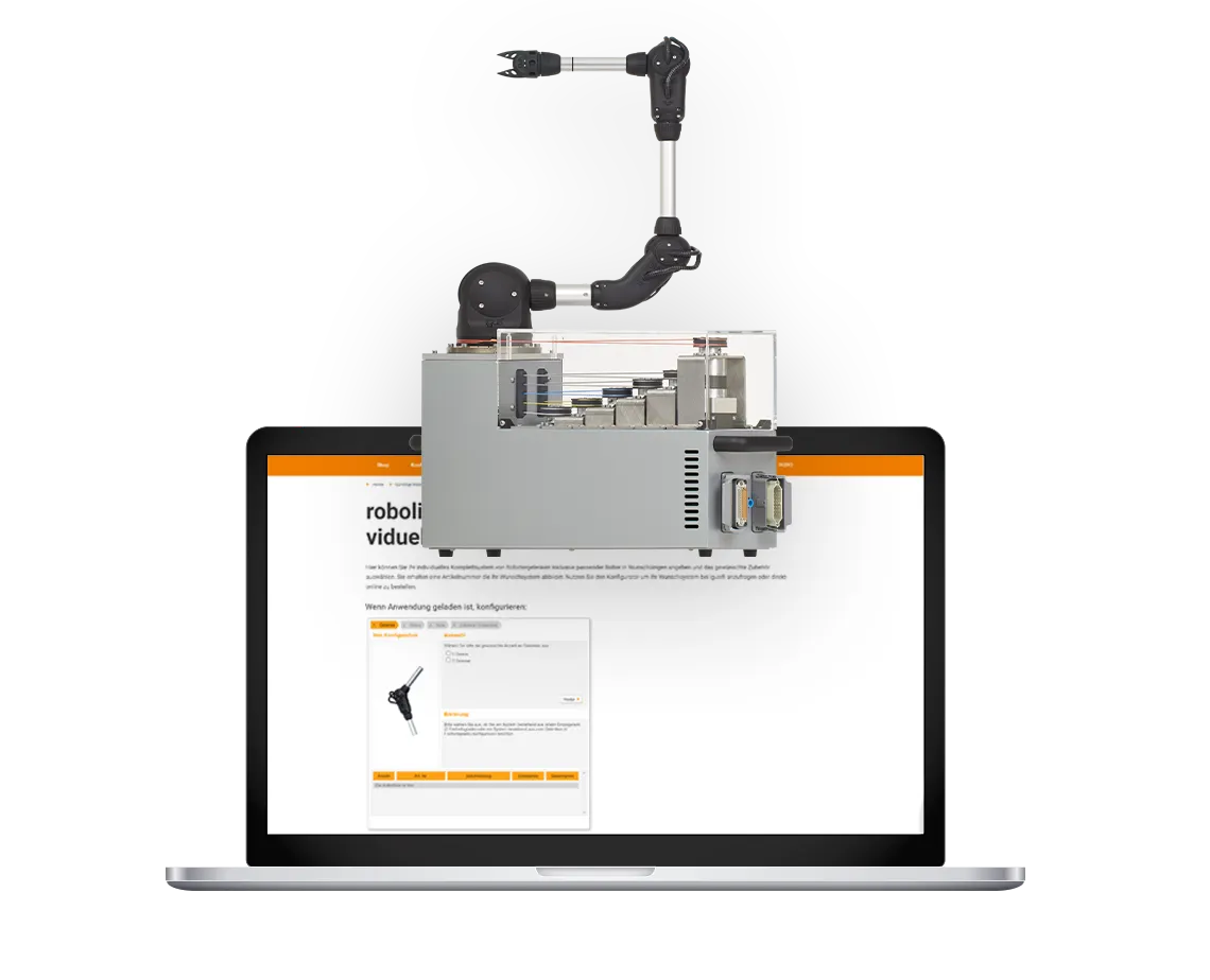 robolink W na frente de um tablet