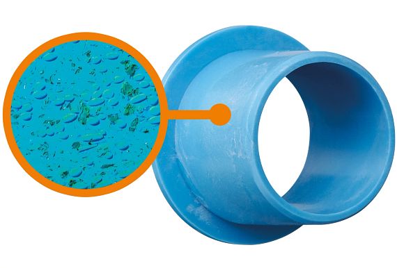 Extinderea de 200 de ori a polimerilor de bază cu fibre și lubrifianți solizi ai unui rulment din plastic iglidur