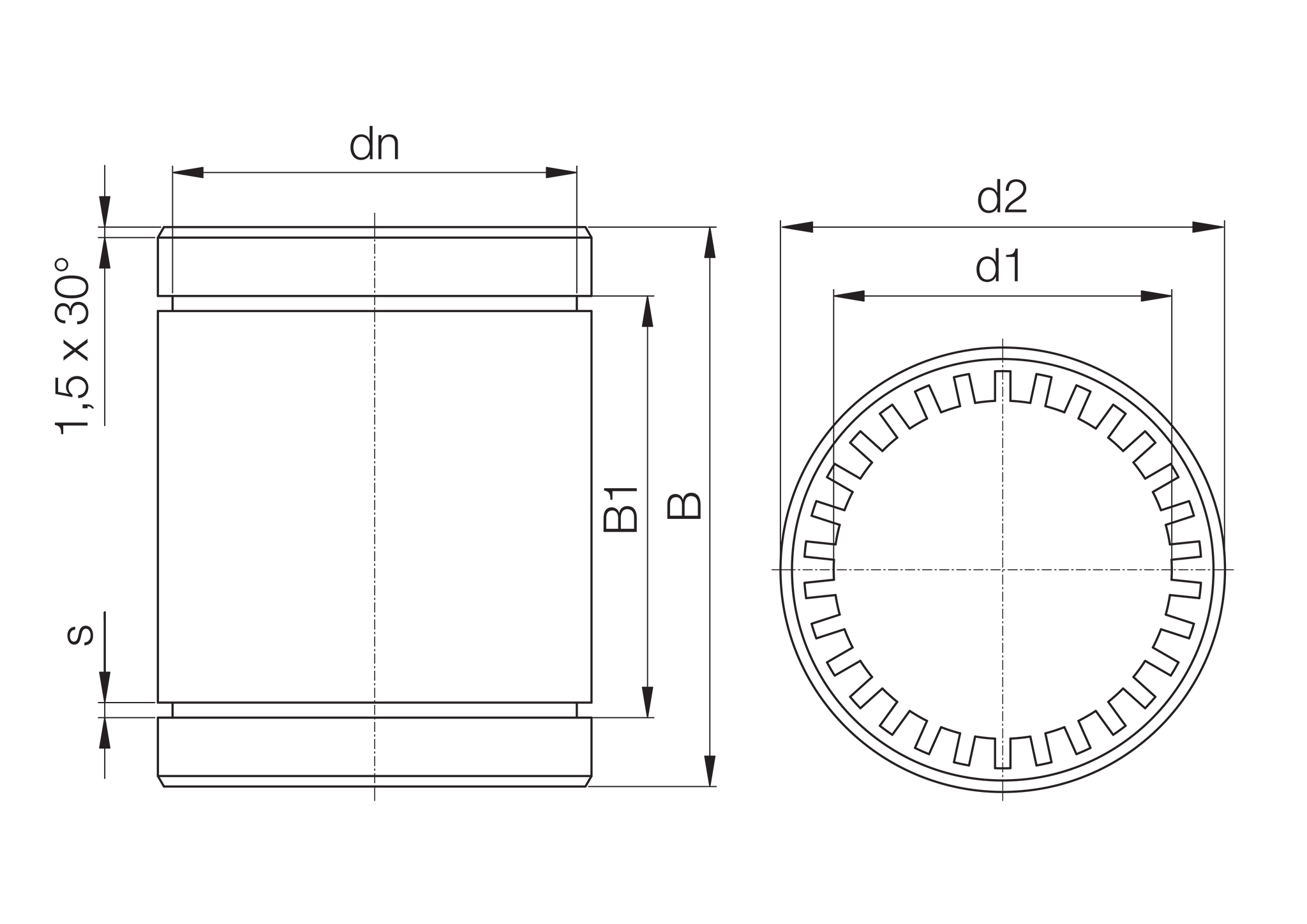 Presa Lineare Drylin® R RJZM-01-08 – D1 8mm D2 16mm B 25mm – DOLD Mechatronik