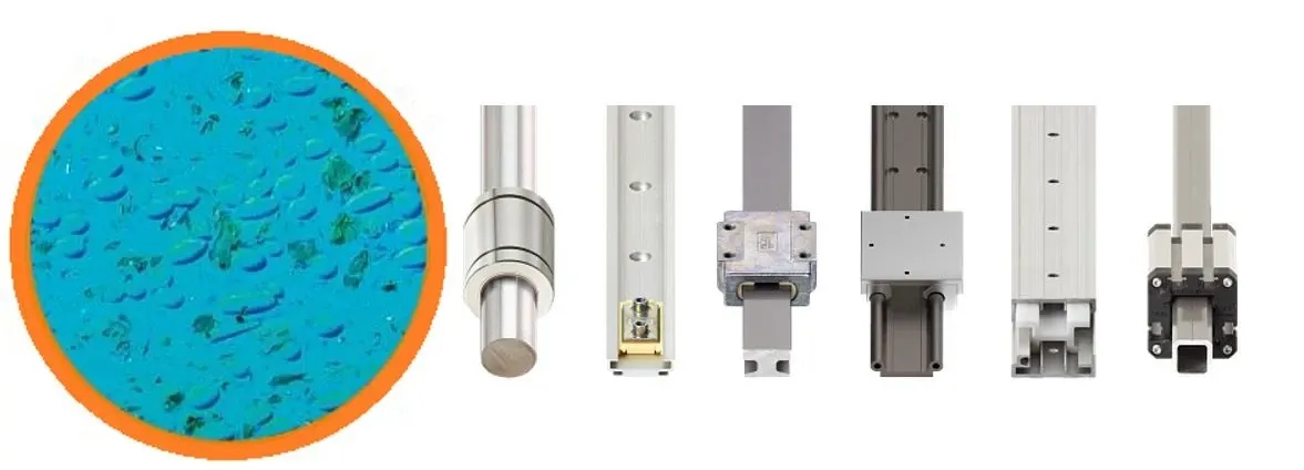 200-fold enlargement of base polymers with fibres and solid lubricants of an iglidur plastic bearing