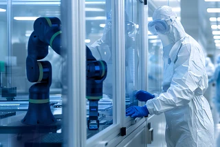 Cobot ReBeL ในห้องคลีนรูม