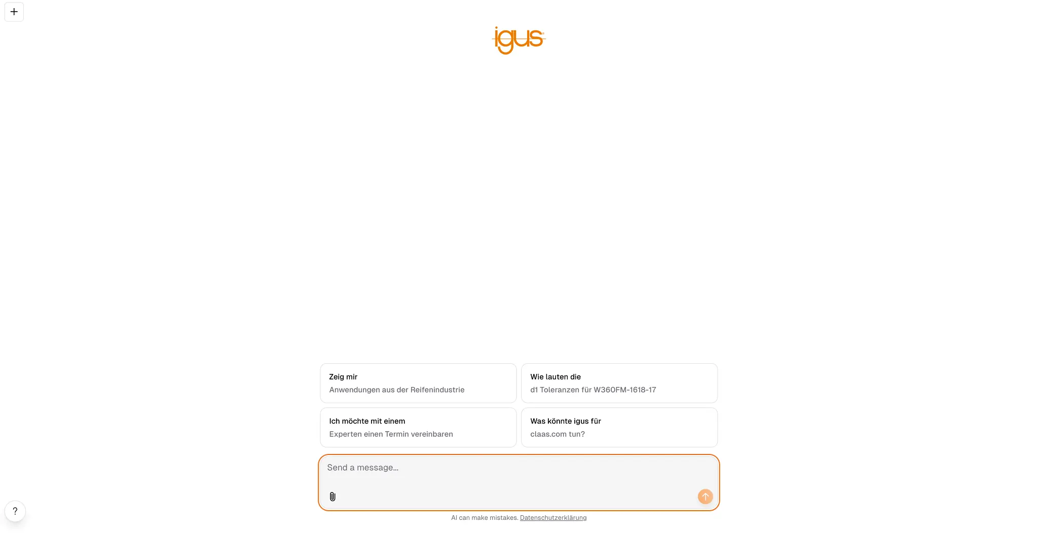 igusFinder Startbildschirm