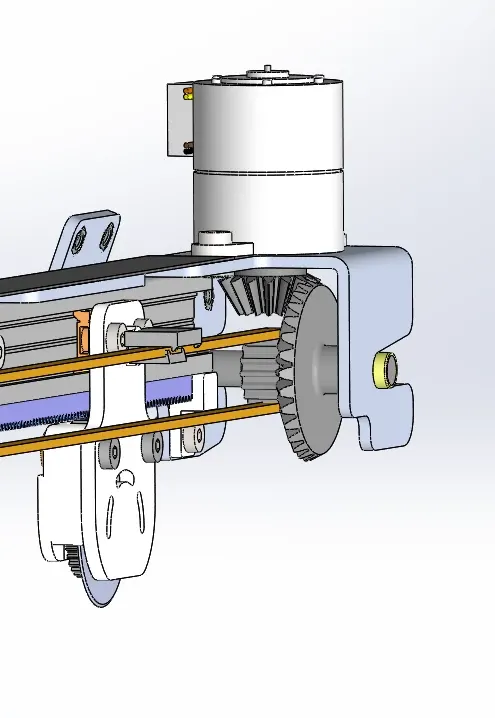 O desenho CAD mostra o espaço compacto no qual a complexa unidade de acionamento foi instalada.