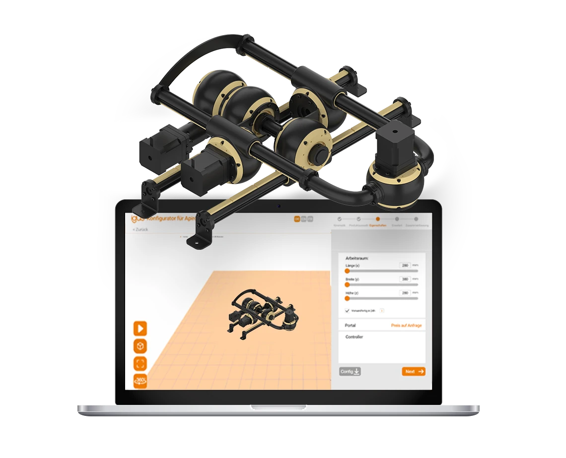 Apiro configurador na frente de um tablet