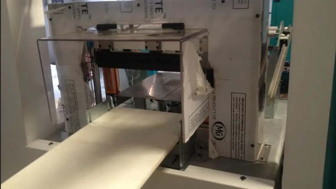 Film packaging machine for fruit and vegetables