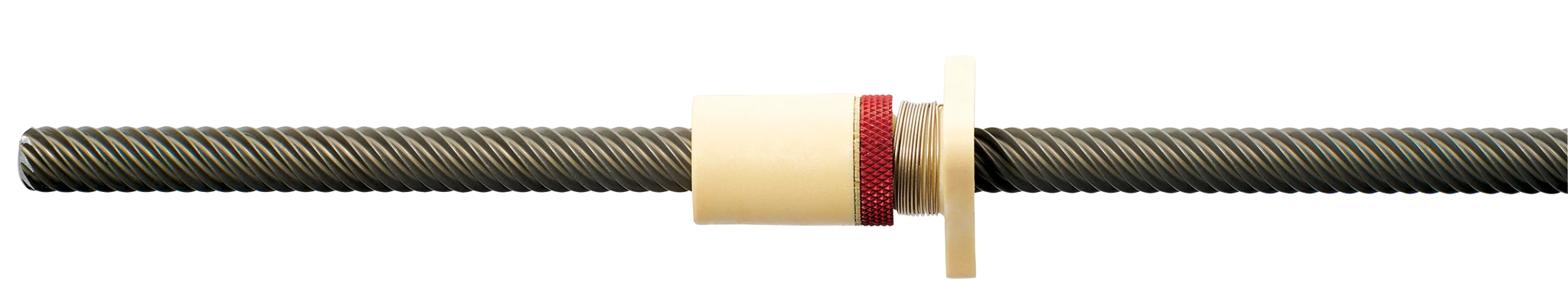 dryspin® zero backlash spindelmoeren op een aluminium draadspindel