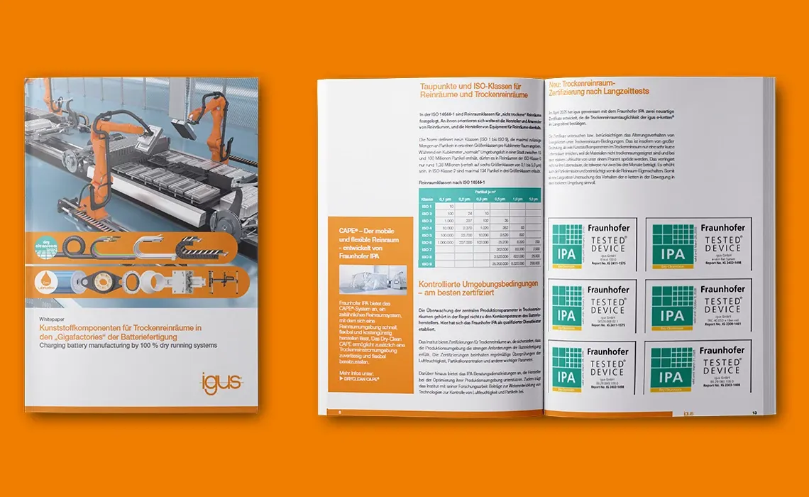 Kunststoffkomponenten für Trockenreinräume in den "Gigafactories" der Batteriefertigung