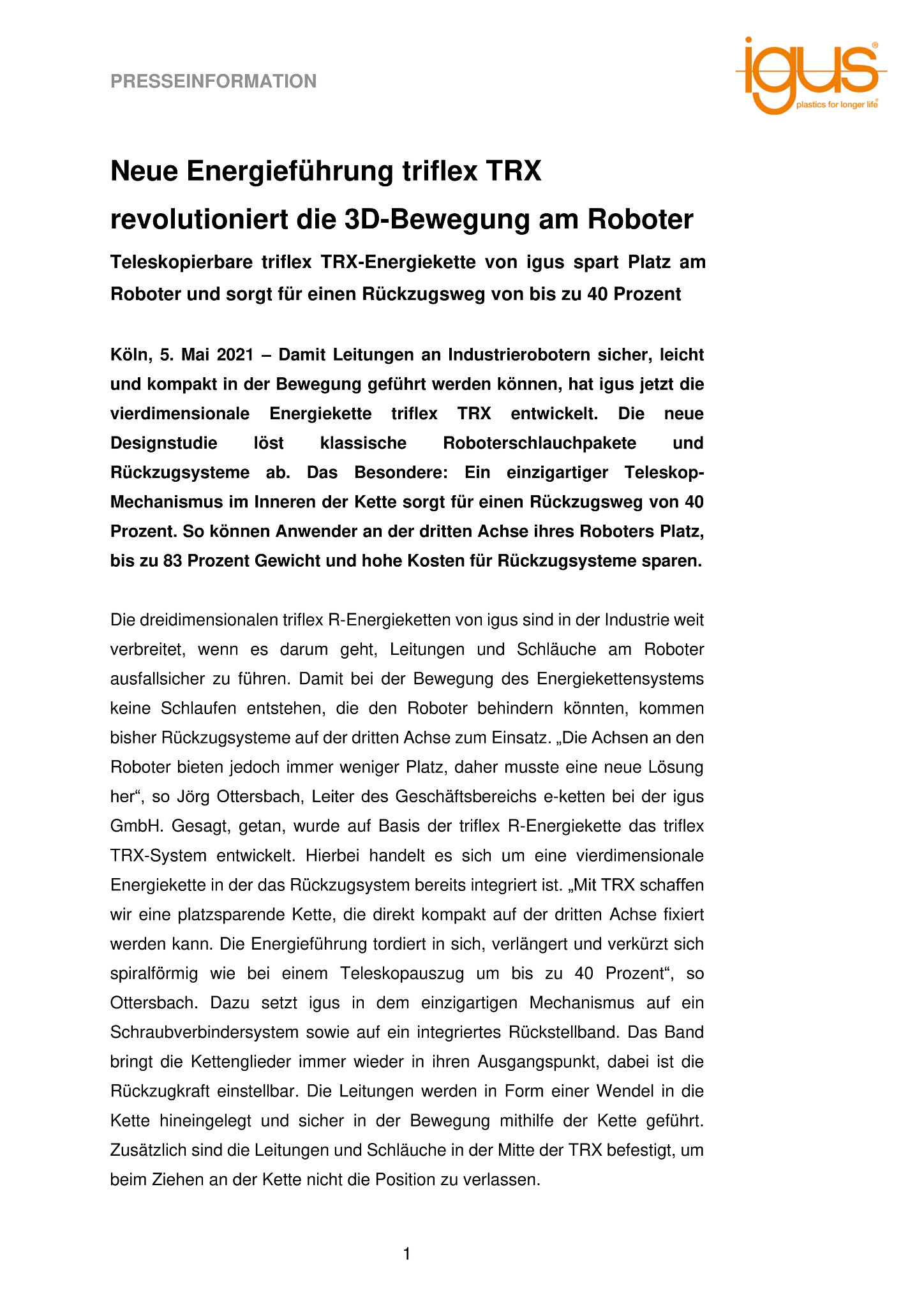 Neue Energieführung Triflex TRX Revolutioniert Die 3D-Bewegung Am ...