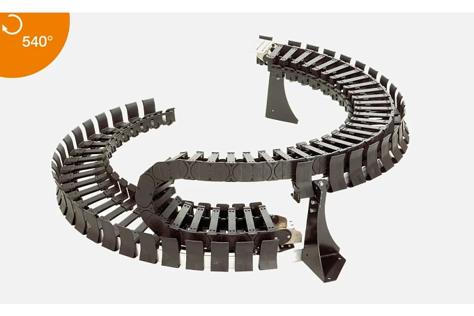Metal Chain Rotation Energy chains for circular and spiral movement | Rotation angle over ...