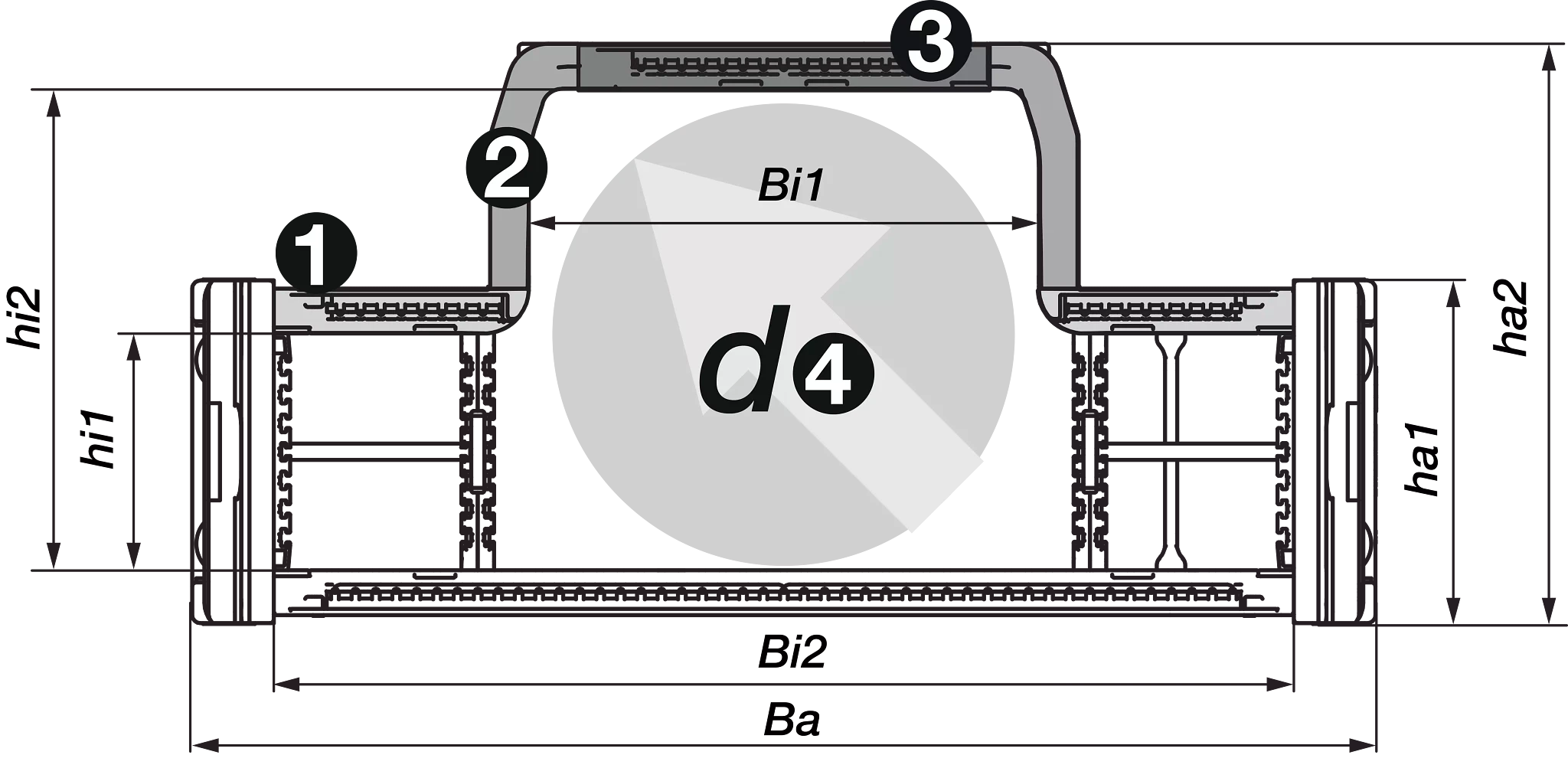 E4Q e-chain® with extender crossbars