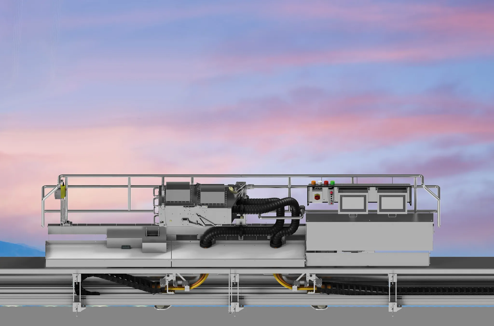 imspo in front of port background