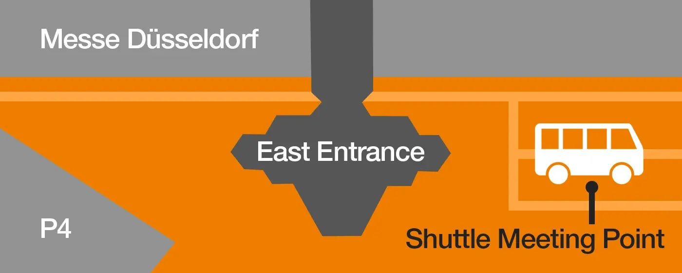 Sketch of the shuttle point at Messe Düsseldorf