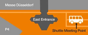 Sketch of the shuttle point at Messe Düsseldorf