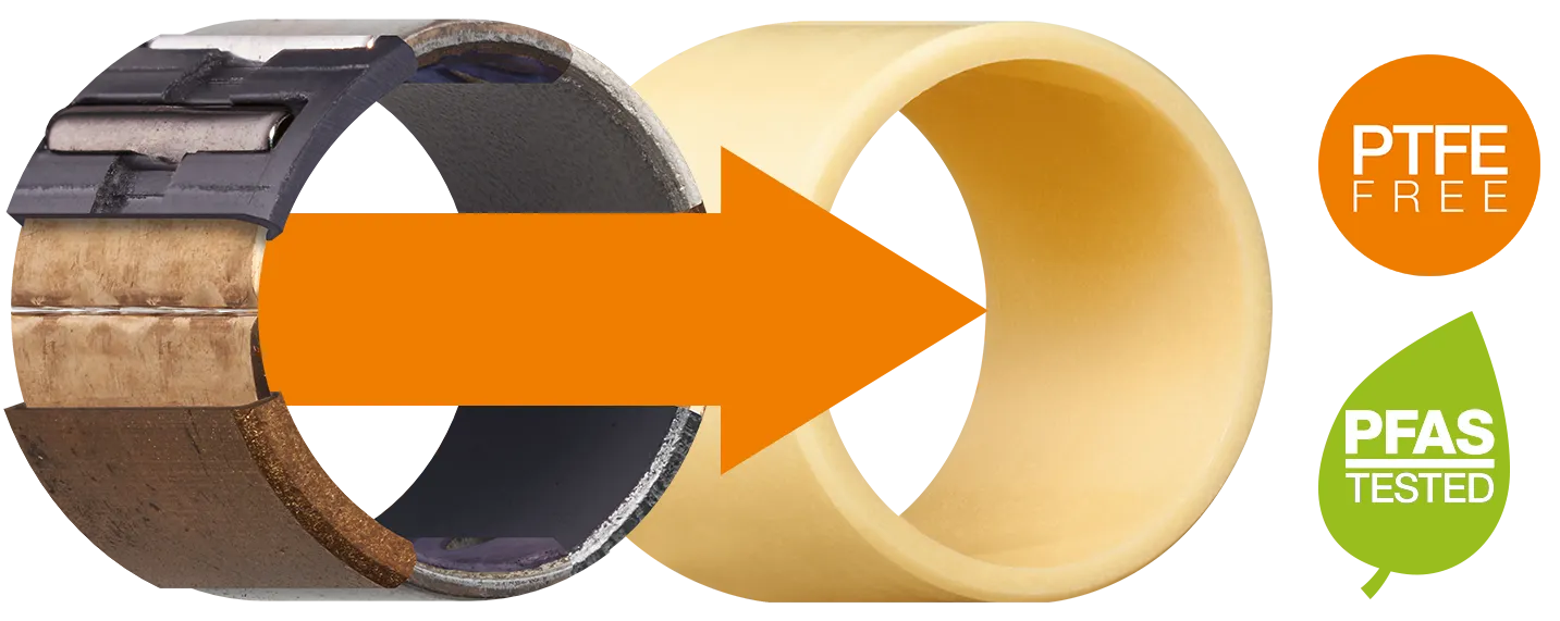 Metalllager und iglidur Lager ohne PTFE