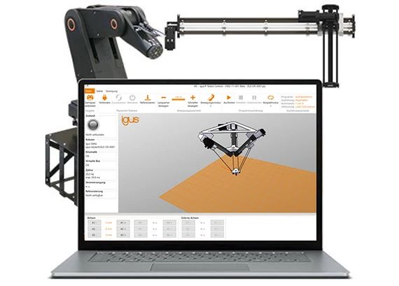 Linear robot control system with software