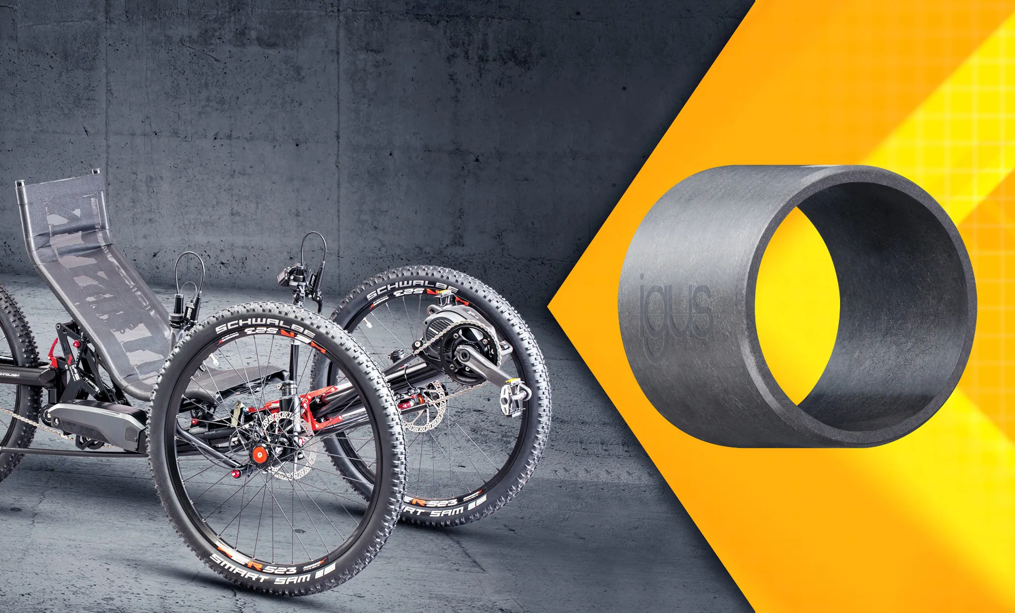 Trike Ti-Fly da Azub e rolamento liso iglidur