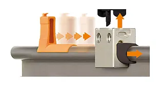 Change plain bearing materials for linear axes from igus