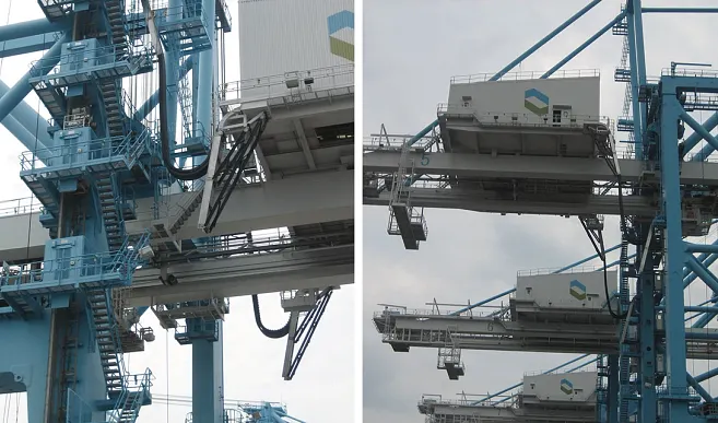 Cable Sts System Cable guidance at high wind speeds on STS crane | igus®